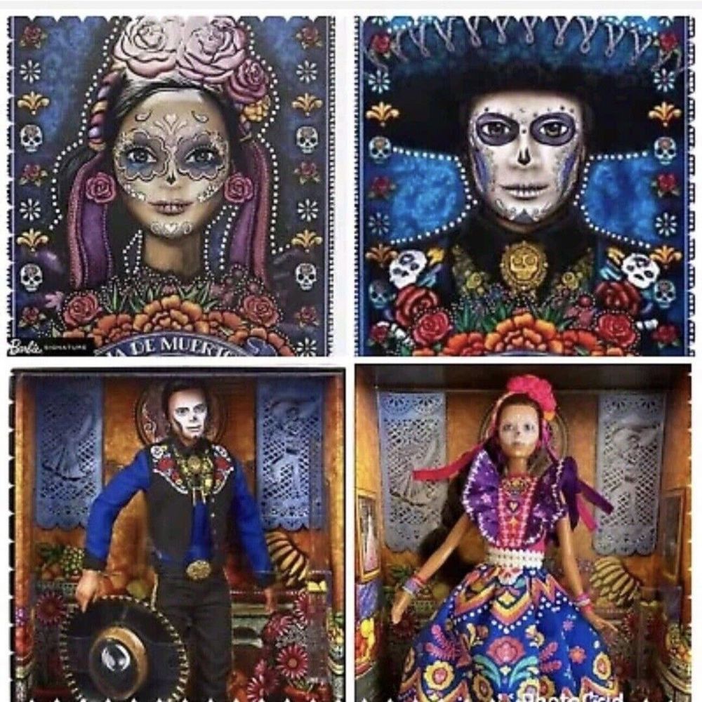 Barbie & Ken 2022 Dia De Los Muertos Day of The Dead Dolls Mattel Lot Bundle Set